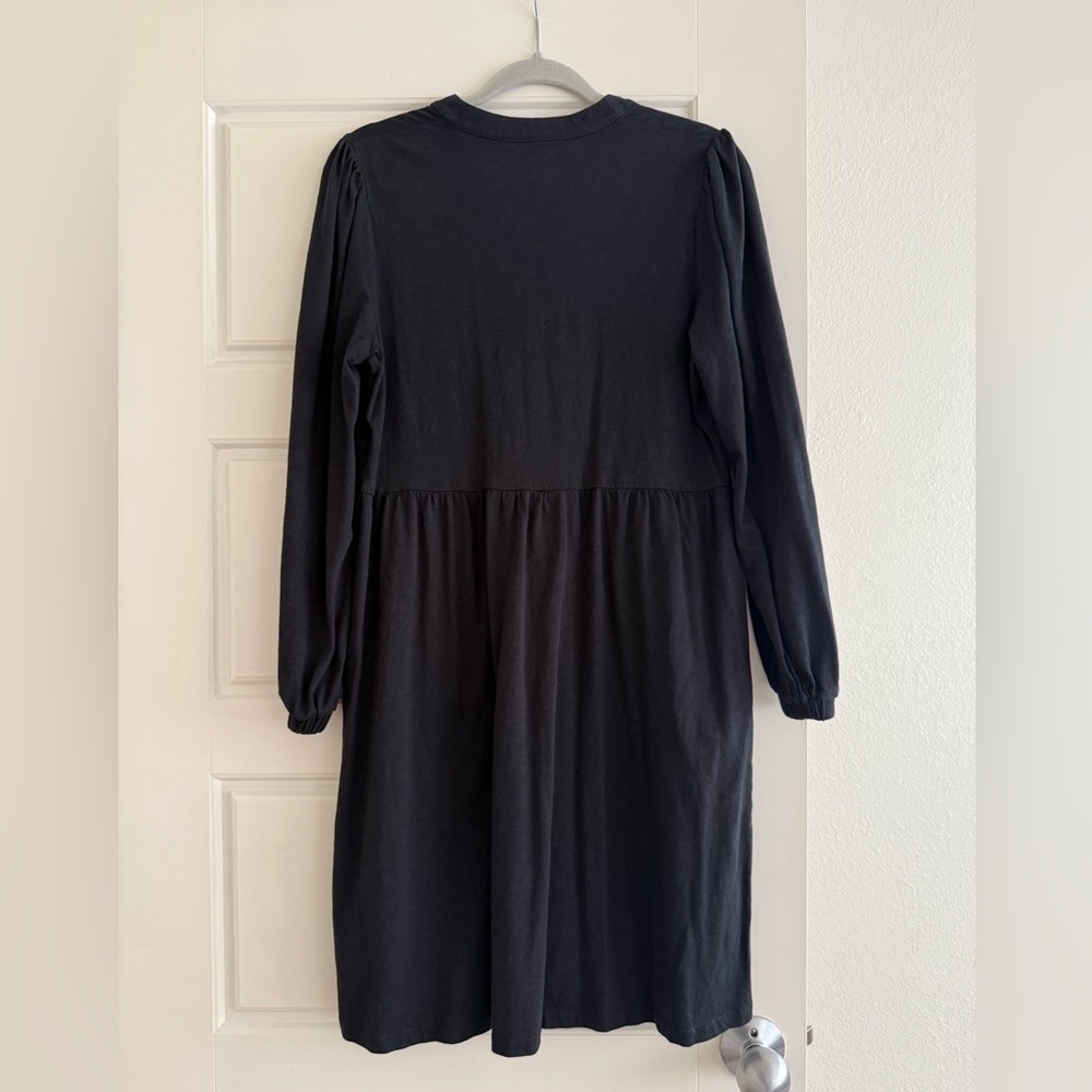 Boden Long Sleeve Black Simple Basic Midi Dress Size 10 Regular - Picture 3 of 4